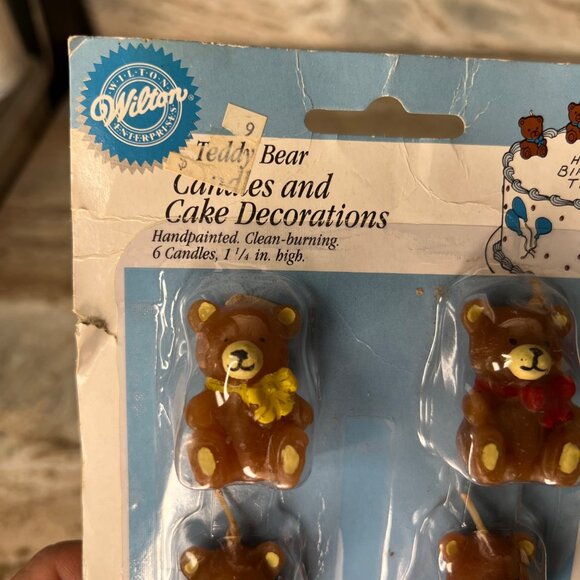 Vintage Wilton Teddy Bears Birthday Candles Set Of 6 Cake Topper New & Sealed - Picture 3 of 4